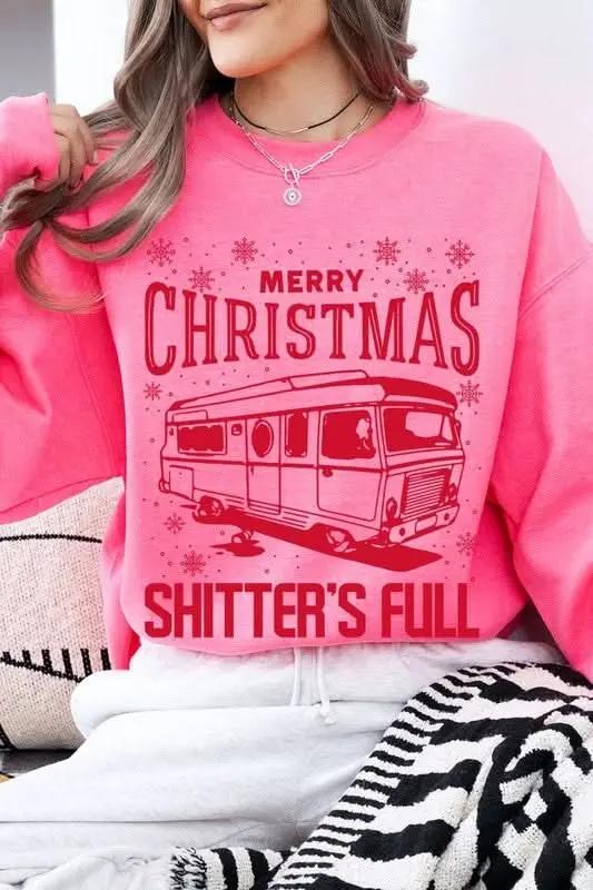 Merry Christmas Shitter's Full Graphic Sweatshirts - Love Salve